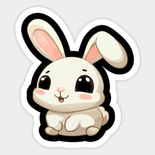 cute baby bunny cartoon vector illustration Sticker